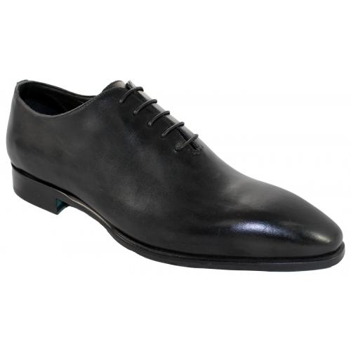 Emilio Franco 16176 Black Genuine Calfskin Lace-up Shoes.